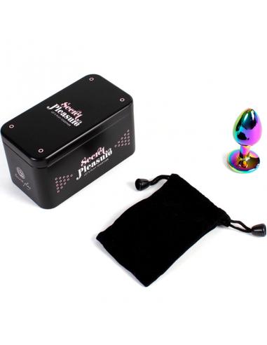 SECRETPLAY - METAL BUTT PLUG MULTICOLOR TALLA S 7 CM