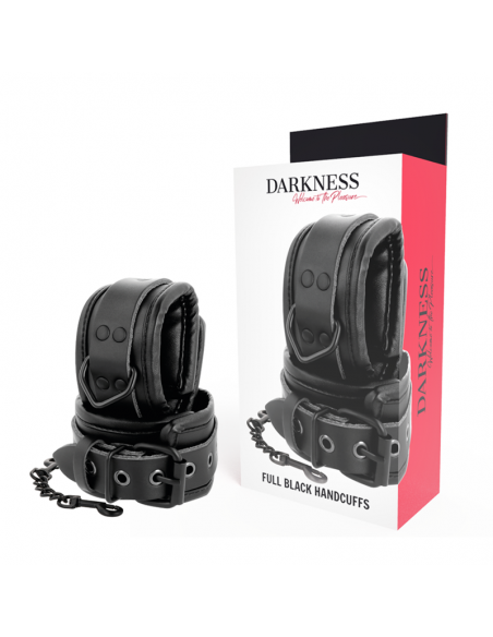 DARKNESS - ESPOSAS AJUSTABLES MANOS LEATHER NEGRO