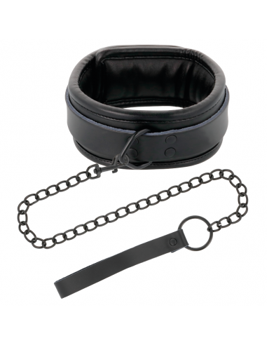 DARKNESS - ESPOSAS Y COLLAR DE CUERO NEGRO
