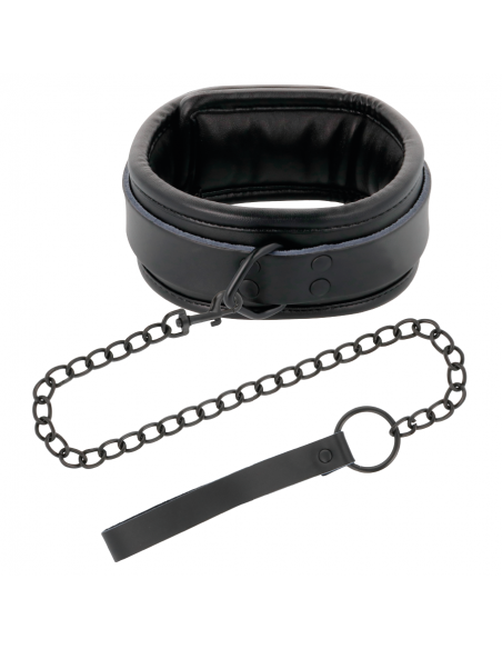 DARKNESS - ESPOSAS Y COLLAR DE CUERO NEGRO