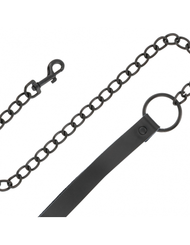 DARKNESS - ESPOSAS Y COLLAR DE CUERO NEGRO
