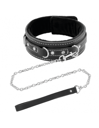 DARKNESS - COLLAR LEATHER CON CORREA ALTA CALIDAD