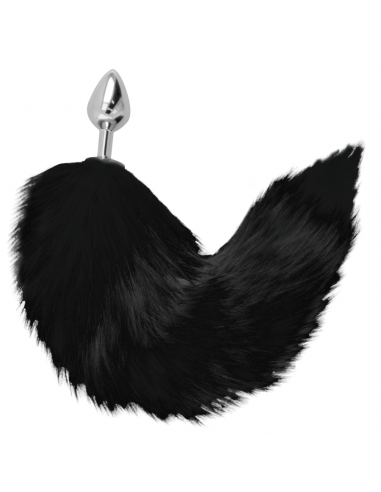DARKNESS - PLUG ANAL SILVER 8 CM CON COLA NEGRO
