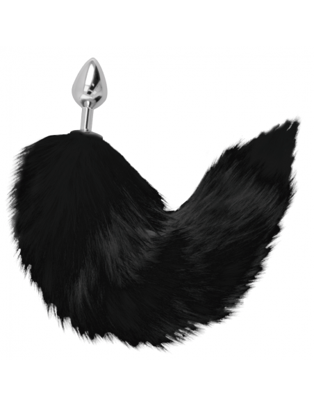 DARKNESS - PLUG ANAL SILVER 8 CM CON COLA NEGRO