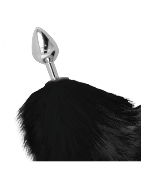 DARKNESS - PLUG ANAL SILVER 8 CM CON COLA NEGRO