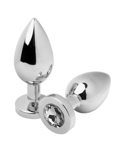 METAL HARD - ANAL PLUG DIAMOND TRANSPARENTE MEDIUM 7.62CM