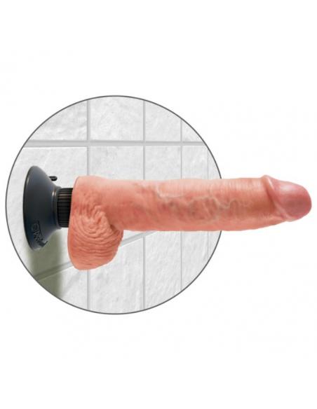 KING COCK - DILDO VIBRADOR CON TESTICULOS 25.5 CM COLOR NATURAL