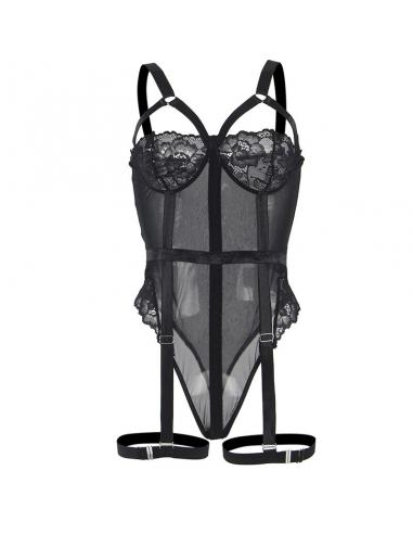 SUBBLIME - TEDDY CON LIGUERO DETALLE TIRAS PECHO NEGRO S/M