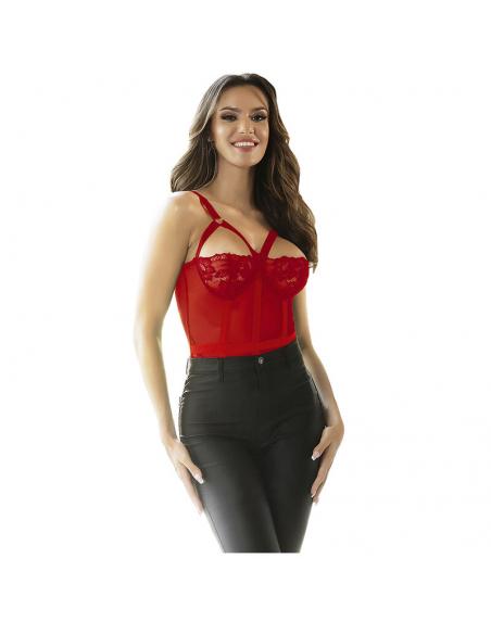 SUBBLIME - TEDDY CON LIGUERO DETALLE TIRAS PECHO ROJO S/M