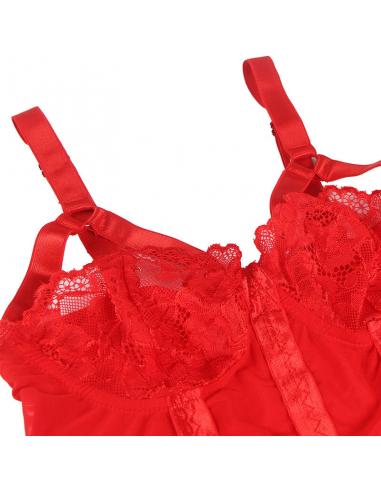 SUBBLIME - TEDDY CON LIGUERO DETALLE TIRAS PECHO ROJO S/M