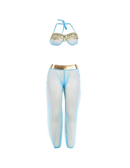 SUBBLIME - SET DE LENCERIA INDIA STYLE AZUL S/M