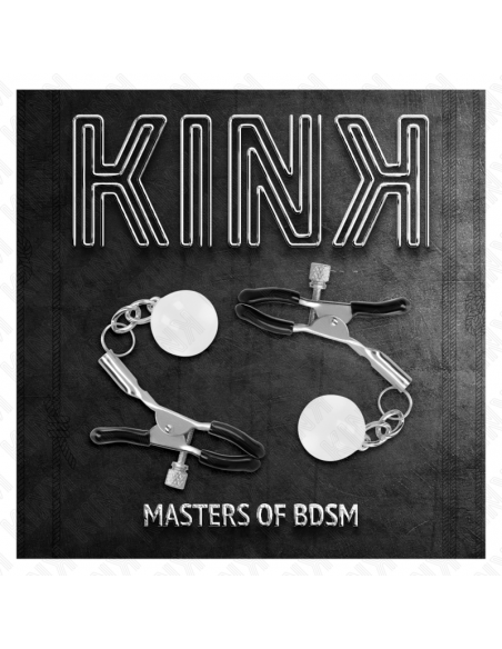 KINK - PINZAS PARA PEZONES PLATEADAS CON COLGANTE DE VIDRIO 6 CM