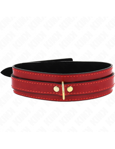 KINK - COLLAR AJUSTABLE ROJO VINO DETALLES DORADOS 29-42.5 CM X 4 CM