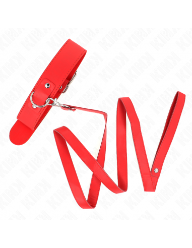KINK - COLLAR CON CORREA 116 CM FINO ROJO AJUSTABLE 32-50 CM X 8 CM