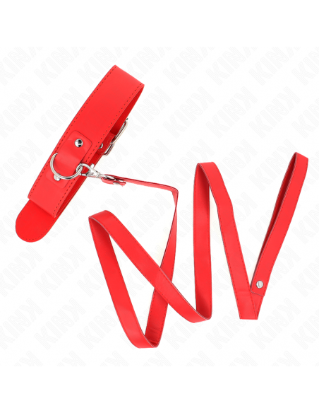 KINK - COLLAR CON CORREA 116 CM FINO ROJO AJUSTABLE 32-50 CM X 8 CM
