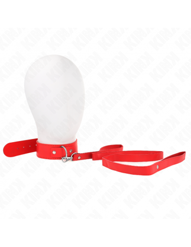 KINK - COLLAR CON CORREA 116 CM FINO ROJO AJUSTABLE 32-50 CM X 8 CM