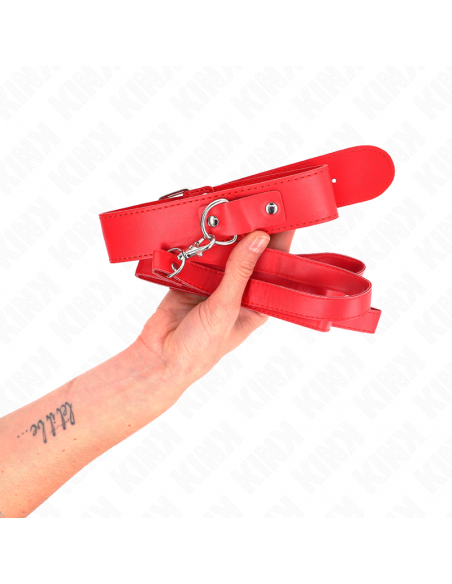 KINK - COLLAR CON CORREA 116 CM FINO ROJO AJUSTABLE 32-50 CM X 8 CM