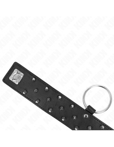 KINK - COLLAR CON CORREA 65 CM CON TACHUELAS PLATEADAS MODELO 5 AJUSTABLE 36-43 CM X 5 CM