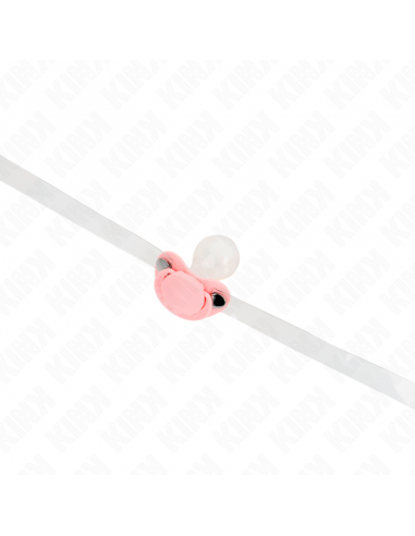 KINK - MORDAZA FORMA CHUPETE 5.5 x 4 CM ROSA AJUSTABLE 43-60 CM