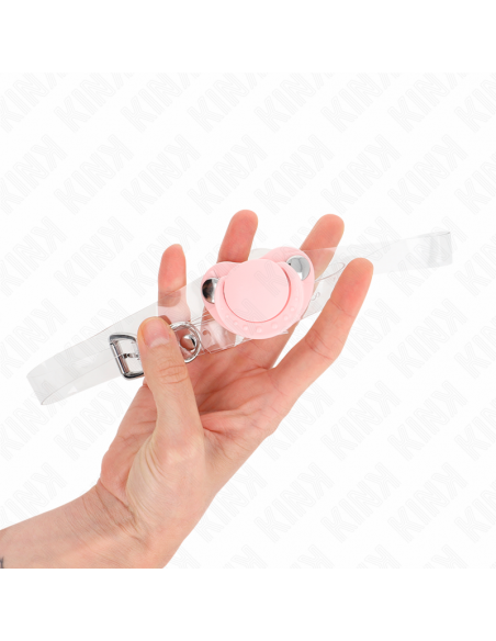 KINK - MORDAZA FORMA CHUPETE 5.5 x 4 CM ROSA AJUSTABLE 43-60 CM