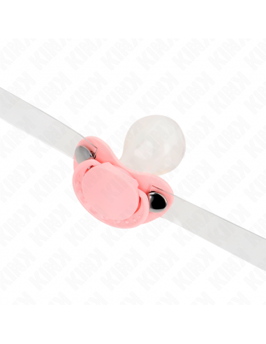 KINK - MORDAZA FORMA CHUPETE 5.5 x 4 CM ROSA AJUSTABLE 43-60 CM