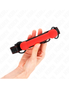 KINK - MORDAZA FORMA DE HUESO CON CORREA POLIPIEL ROJO AJUSTABLE 41-57 CM 2
