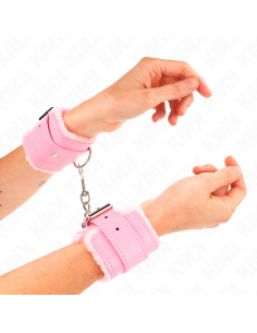 KINK - MUÃEQUERAS FORRADAS ROSA CON CORREA ROSA AJUSTABLE 20-29 CM X 5.5 CM