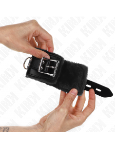 KINK - MUÃEQUERAS FORRADAS NEGRO CON CORREA NEGRO AJUSTABLE 20-29 CM X 5.5 CM 2