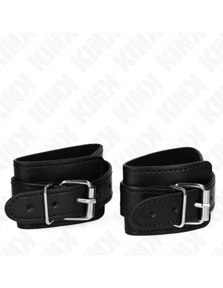 KINK - MUÃEQUERAS ESTILO MAZMORRA CON CERRADURA NEGRO AJUSTABLE 21-28 CM X 5.5 CM
