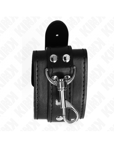 KINK - MUÃEQUERAS ESTILO MAZMORRA CON CERRADURA NEGRO AJUSTABLE 21-28 CM X 5.5 CM