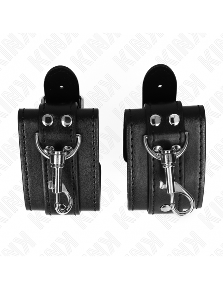 KINK - MUÃEQUERAS ESTILO MAZMORRA CON CERRADURA NEGRO AJUSTABLE 21-28 CM X 5.5 CM