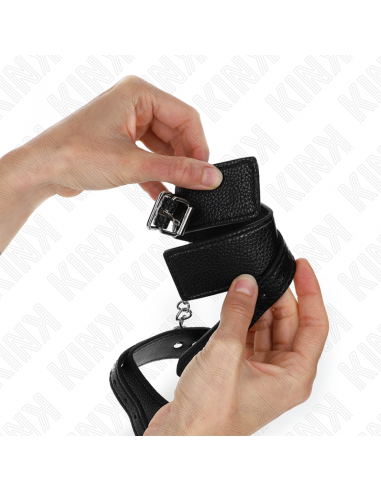 KINK - MUÃEQUERAS ESTILO SERPIENTE NEGRO AJUSTABLE 20-28 CM X 5.4 CM