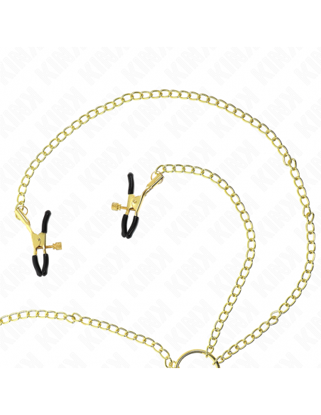 KINK - PINZAS PARA PEZONES Y CLÃTORIS 4 ENGANCHES AJUSTABLE DORADO