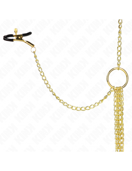 KINK - PINZAS PARA PEZONES Y CLÃTORIS 4 ENGANCHES AJUSTABLE DORADO
