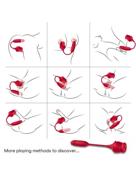 ARMONY - ROSEKNIGTH SUCCIONADOR CLITORIS & VIBRADOR ROJO