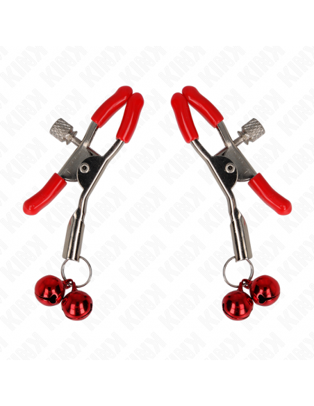 KINK - PINZAS PARA PEZONES ROJAS CON DOBLE CAMPANILLA ROJO 6 CM