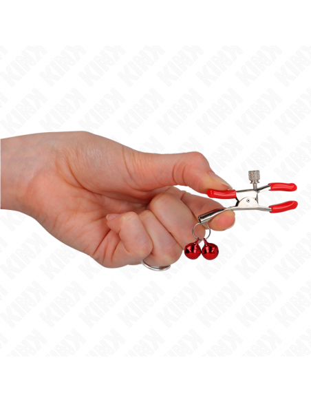 KINK - PINZAS PARA PEZONES ROJAS CON DOBLE CAMPANILLA ROJO 6 CM