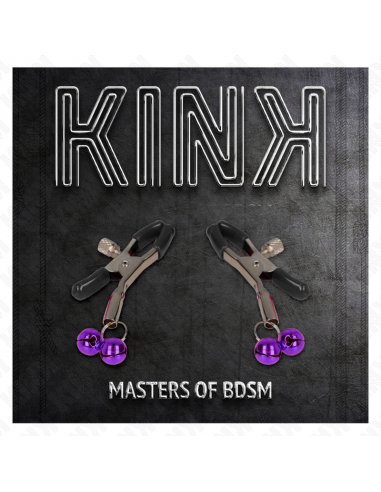 KINK - PINZAS PARA PEZONES CON DOBLE CAMPANILLA VIOLETA 6 CM