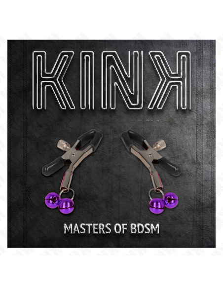 KINK - PINZAS PARA PEZONES CON DOBLE CAMPANILLA VIOLETA 6 CM
