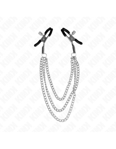 KINK - PINZAS PARA PEZONES CON TRIPLE CADENA PLATEADO 20/23/28 CM