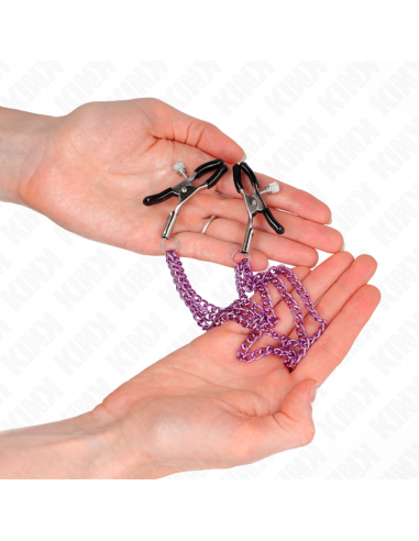 KINK - PINZAS PARA PEZONES CON TRIPLE CADENA VIOLETA 20/23/28 CM