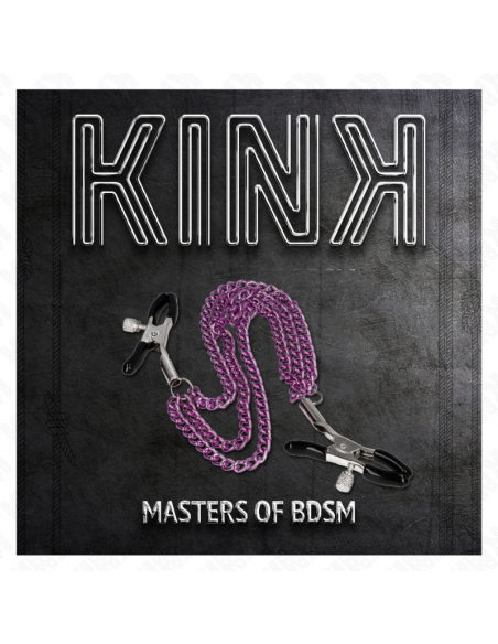 KINK - PINZAS PARA PEZONES CON TRIPLE CADENA VIOLETA 20/23/28 CM