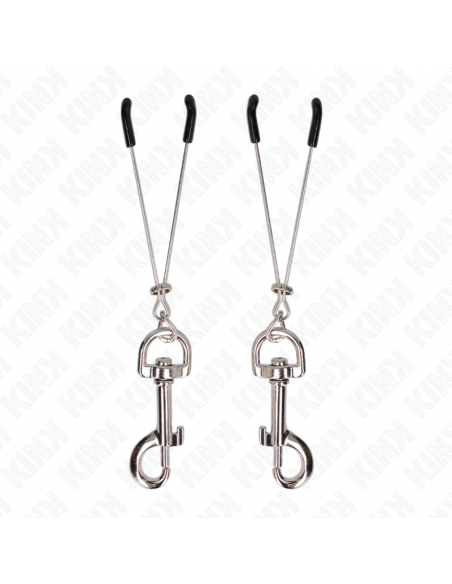 KINK - PINZAS PARA PEZONES FINA CON GANCHO PLATEADO 7 CM