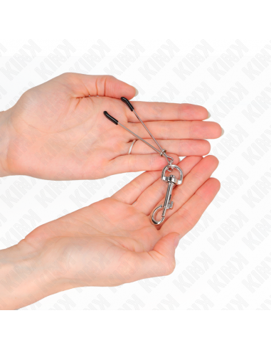 KINK - PINZAS PARA PEZONES FINA CON GANCHO PLATEADO 7 CM