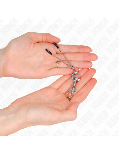 KINK - PINZAS PARA PEZONES FINA CON GANCHO PLATEADO 7 CM
