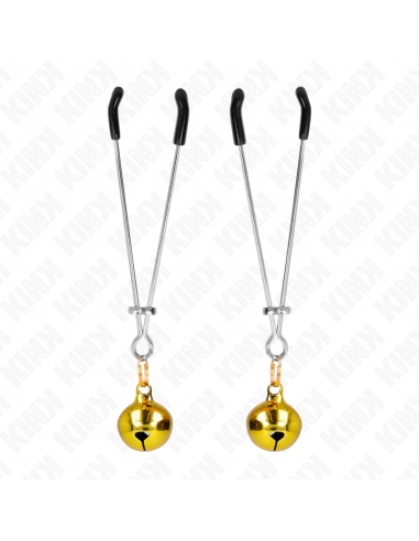 KINK - PINZAS PARA PEZONES FINA CON CASCABEL DORADO 7 CM