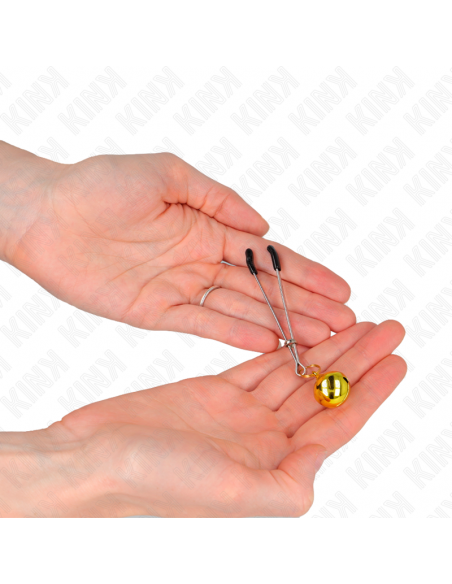 KINK - PINZAS PARA PEZONES FINA CON CASCABEL DORADO 7 CM