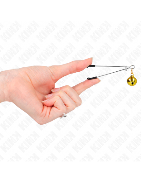 KINK - PINZAS PARA PEZONES FINA CON CASCABEL DORADO 7 CM
