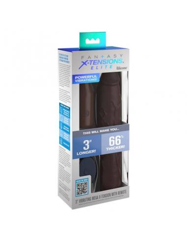 FANTASY X- TENSIONS - PIPEDREAMS SLEEVE 22,86 CM + 7,62 CM PLUG REMOTE BROWN