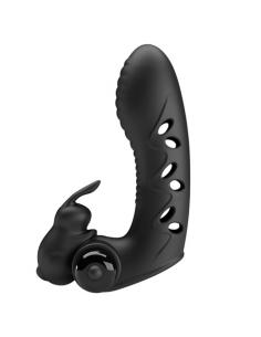 PRETTY LOVE - VANCE FUNDA DEDO VIBRADOR CONEJO NEGRO